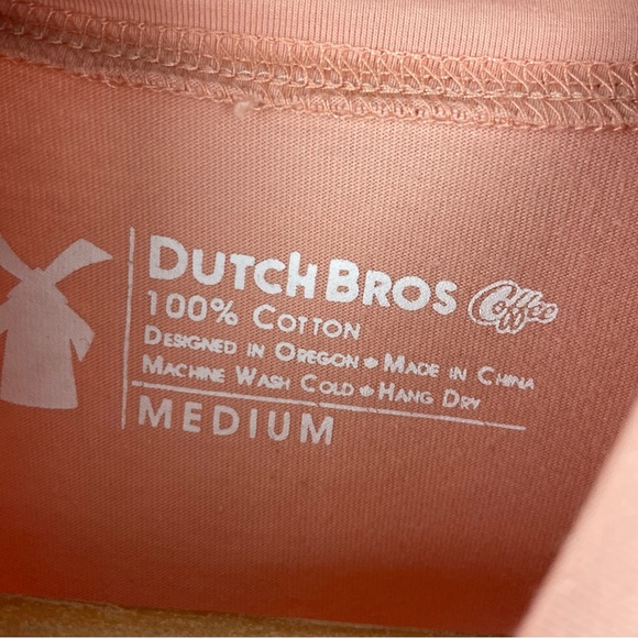 Dutch Bros Pastel Pink Turtleneck Coffee Shirt - Picture 6 of 6